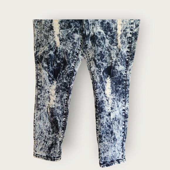 Poetic Justice Corinne Skinny Acid Wash HighRise Distressed Ankle Jeans Sz 31x29 - Picture 5 of 9